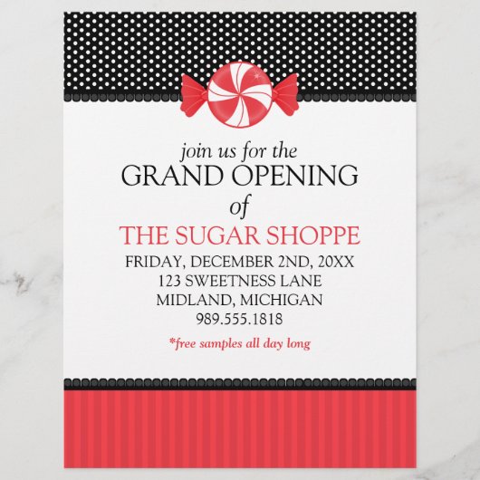 Snoep grote openingsbrochures voor winkels flyer (Voorkant)