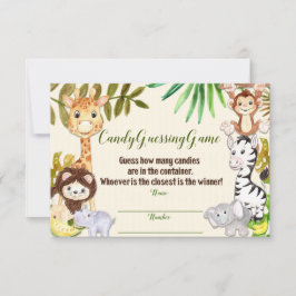 Snoep Guessing Game, Safari Baby shower, Oerwoud