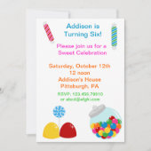 Snoep Gumdrop Birthday Uitnodiging (Voorkant)