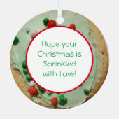 Snoep Gummie met kerstsuiker, bevroren Metalen Ornament (Achterkant)