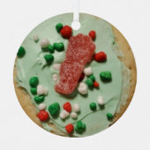 Snoep Gummie met kerstsuiker, bevroren Metalen Ornament (Voorkant)