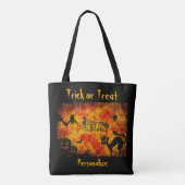 Snoep Halloween Black Cat Trick or treat Herbruikb Tote Bag (Achterkant)