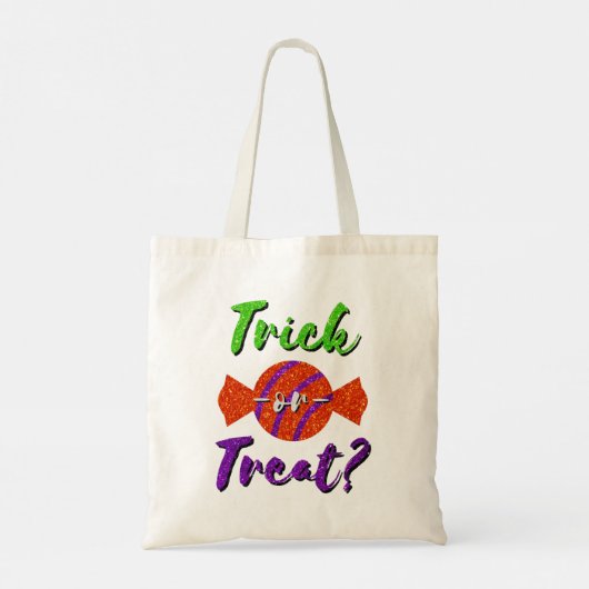 Snoep Halloween Trick or treat Glitter Tote Bag (Achterkant)