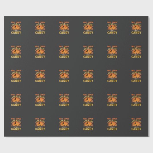 Snoep Halloween Zus Handel Design_1 Cadeaupapier (Vlak)