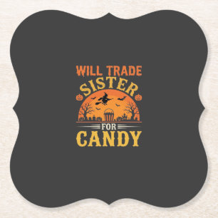 Snoep Halloween Zus Handel Design_1 Kartonnen Onderzetters