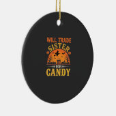 Snoep Halloween Zus Handel Design_1 Keramisch Ornament (Rechts)