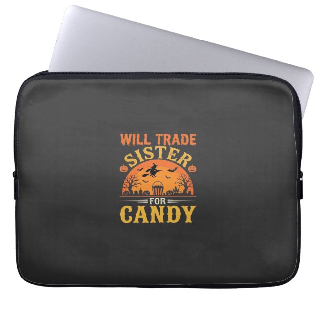 Snoep Halloween Zus Handel Design_1 Laptop Sleeve (Voorkant)