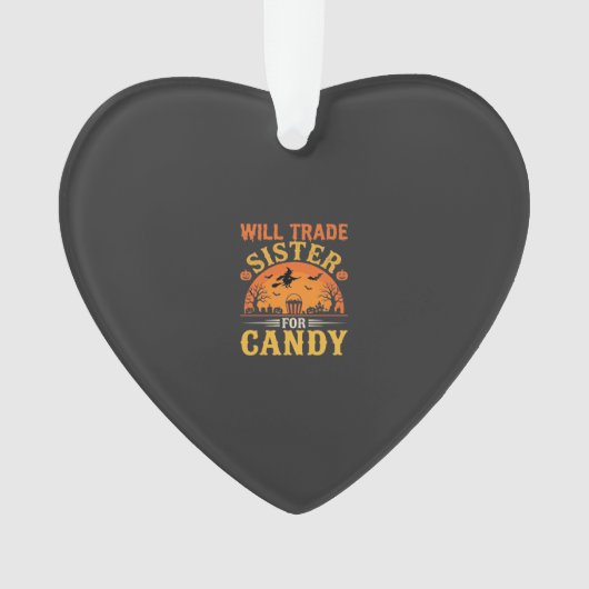 Snoep Halloween Zus Handel Design_1 Ornament (voorkant)