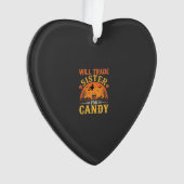 Snoep Halloween Zus Handel Design_1 Ornament (voorkant)
