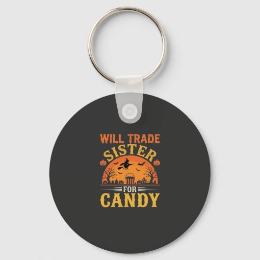 Snoep Halloween Zus Handel Design_1 Sleutelhanger (Voorkant)