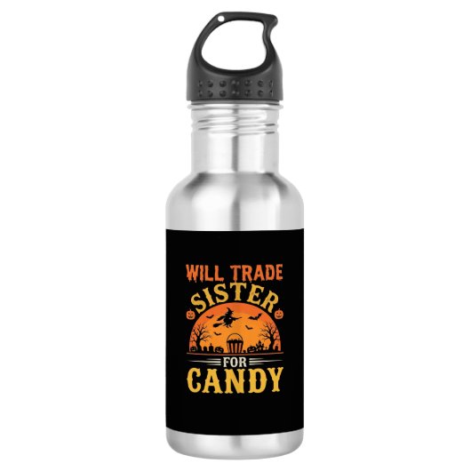 Snoep Halloween Zus Handel Design_1 Waterfles (Voorkant)