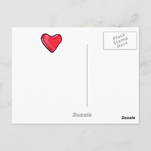 Snoep Hart 1 Liefde Briefkaart (Achterkant)