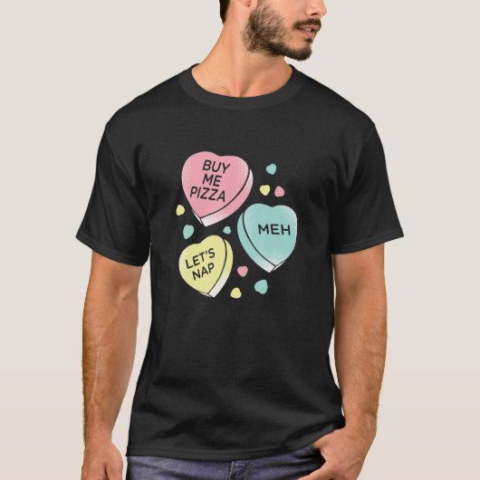 Snoep-hart bijgewerkt voor de moderne Valentijnse T-shirt (Voorkant)