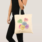 Snoep, hart en tekst tote bag (Voorkant (product))