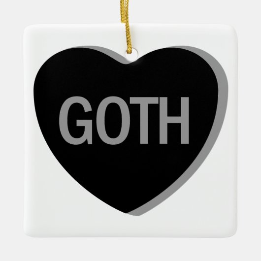 Snoep Hart - Gothic Keramisch Ornament (Voorkant)