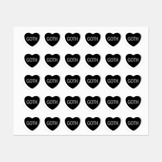 Snoep Hart - Gothic Labels (Vel)