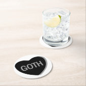 Snoep Hart - Gothic Ronde Kartonnen Onderzetter (Insitu)