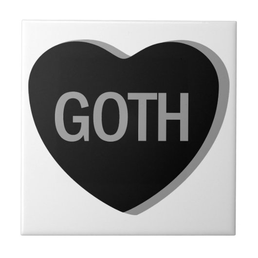 Snoep Hart - Gothic Tegeltje (Voorkant)