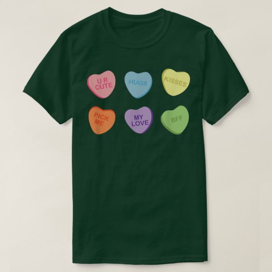Snoep hart grafisch 86 t-shirt (Design voorkant)