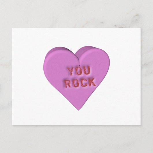 Snoep hart "JULLIE ROCK" Briefkaart (Voorkant)