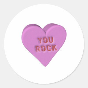 Snoep hart "JULLIE ROCK" Ronde Sticker