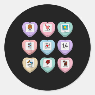 Snoep Hart PCS Symbool Speciaal Onderwijs Docent V Ronde Sticker