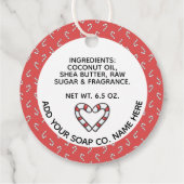 Snoep Hart Pepermunt Scrub (met Ingrediënten) Bedankjes Labels (Achterkant)