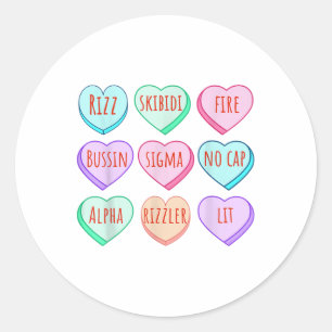 Snoep hart slang woorden Valentijnsdag voor school Ronde Sticker
