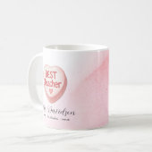 Snoep hart Valentijn | Beste leraar Monogram Koffiemok (Voorkant links)