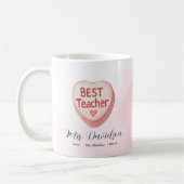 Snoep hart Valentijn | Beste leraar Monogram Koffiemok (Links)