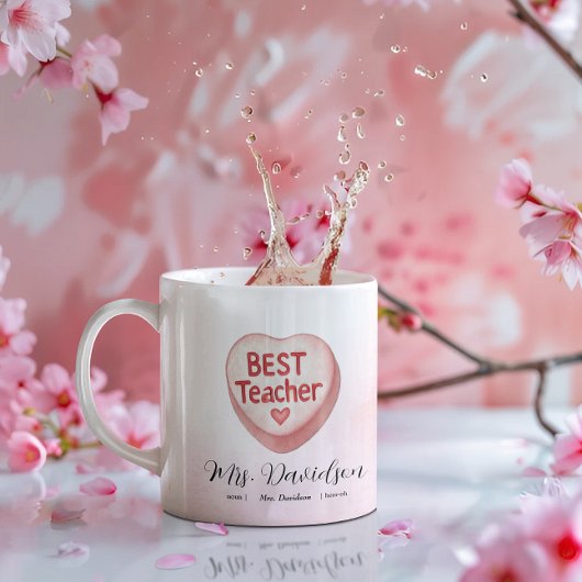 Snoep hart Valentijn | Beste leraar Monogram Koffiemok
