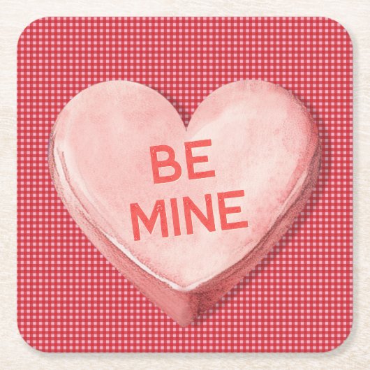 Snoep Hart Valentijn Papier Onderzetter (Voorkant)