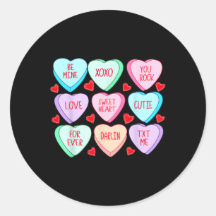 Snoep Hart Valentijn Vibes Valentijnsdag Meisjes W Ronde Sticker