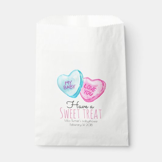 Snoep hart Valentijnsdag baby shower gunsttas Bedankzakje (Voorkant)