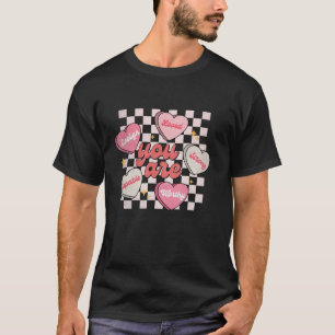 Snoep hart zelf liefde groovy happy Valentijn s da T-shirt