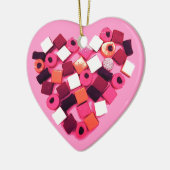 snoep hartafbeeldingen keramisch ornament (Links)