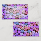 Snoep hartberichten visitekaartje (Voorkant / Achterkant)