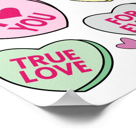 Snoep Hartelijk Valentijnsdag Gesprekken Harten Poster (Hoek)