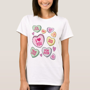 Snoep Hartelijk Valentijnsdag Gesprekken Harten T-shirt