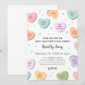 Snoep Harten Anti-Valentijnsdag Party Uitnodiging (Voorkant / Achterkant)