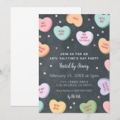 Snoep Harten Anti-Valentijnsdag Party Uitnodiging (Voorkant / Achterkant)