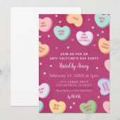 Snoep Harten Anti-Valentijnsdag Party Uitnodiging (Voorkant / Achterkant)