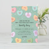 Snoep Harten Anti-Valentijnsdag Party Uitnodiging (Staand voorkant)