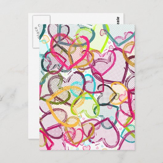 Snoep harten briefkaart (Voorkant / Achterkant)
