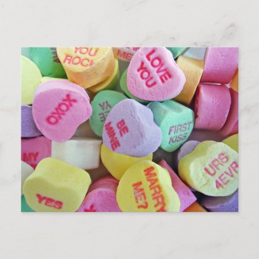 Snoep harten briefkaart (Voorkant)