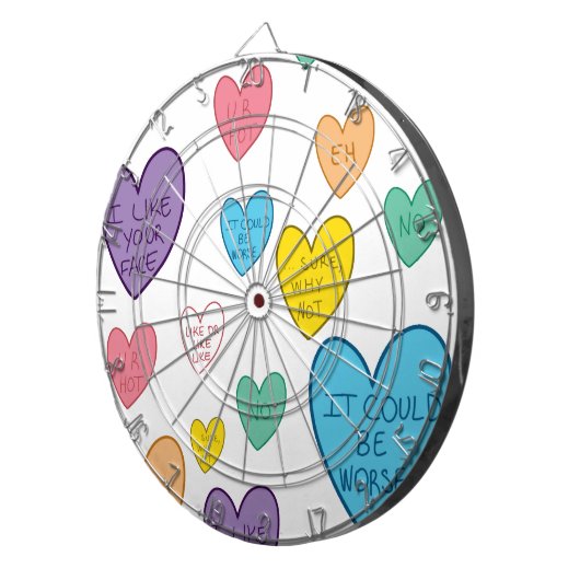 Snoep harten dartbord (Voorkant Rechts)