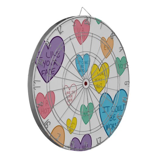 Snoep harten dartbord (Voorkant Links)