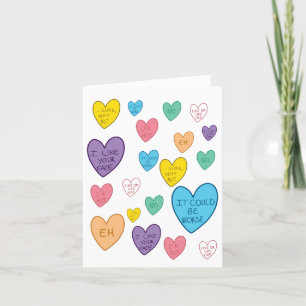 Snoep harten feestdagen kaart