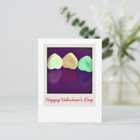 Snoep harten feestdagenkaart (Staand voorkant)