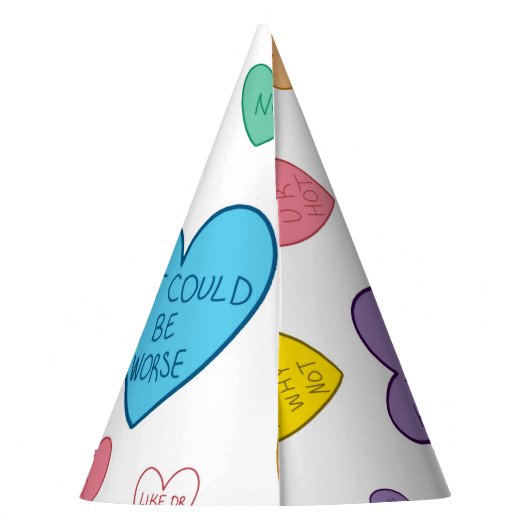 Snoep harten feesthoedjes (Achterkant)